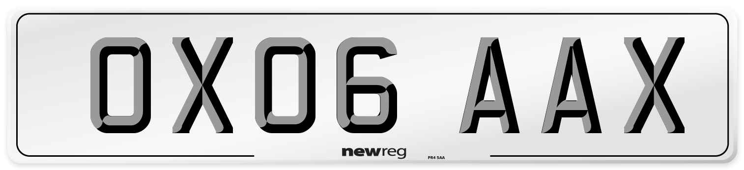 OX06 AAX Number Plate from New Reg